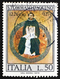 Postage stamp Italy 1974 St. Thomas Aquinas, by Francesco Traini